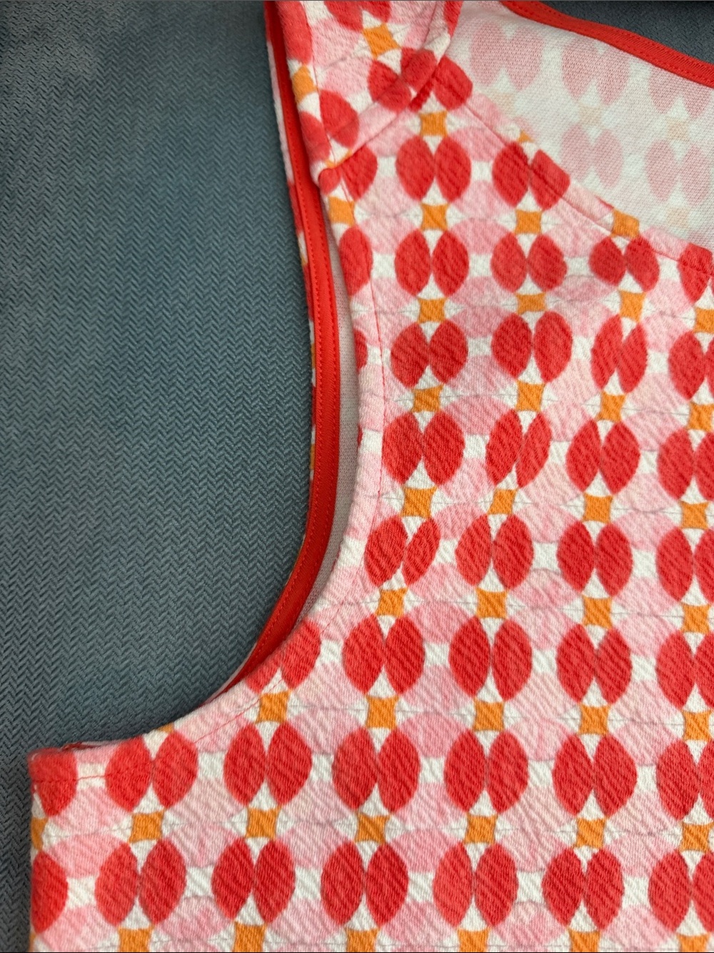 Anthropologie Orange and Cream Geometric Tank - Picture 4 of 4